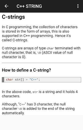 Learn C++ - عکس برنامه موبایلی اندروید