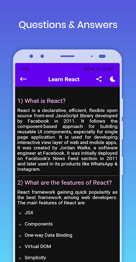 Learn React JS - عکس برنامه موبایلی اندروید
