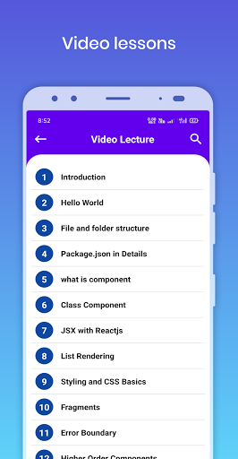 Learn React JS - عکس برنامه موبایلی اندروید