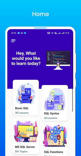 Learn SQL - Image screenshot of android app