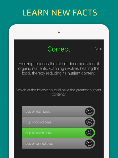 Nutrition and Diet Quiz Test - عکس برنامه موبایلی اندروید