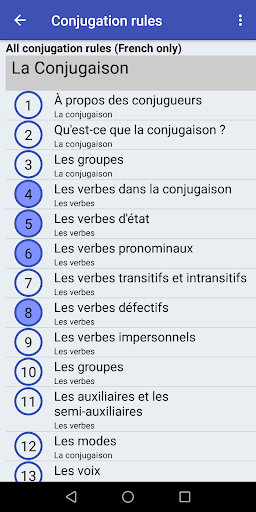 Le Conjugueur - عکس برنامه موبایلی اندروید