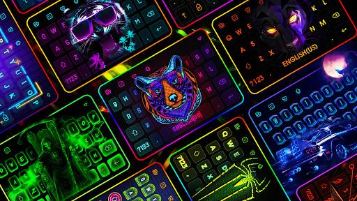 Neon LED Keyboard Fonts, RGB - Image screenshot of android app