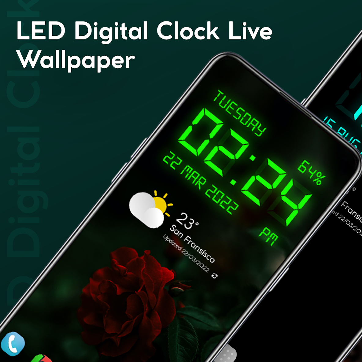 live digital clock wallpaper