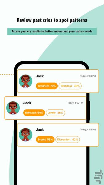 مترجم گریه ی بچه : با کمک هوش مصنوعی - عکس برنامه موبایلی اندروید
