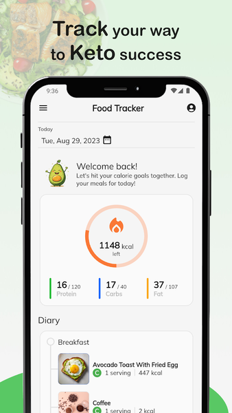 My Ketogenic Diet App - Image screenshot of android app