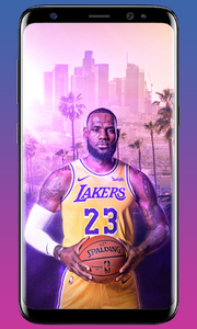 Download Lebron James Purple Lakers Jersey Wallpaper