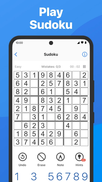 Sudoku - classic number game - Gameplay image of android game