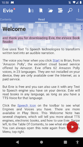 Evie - The eVoice book reader - عکس برنامه موبایلی اندروید