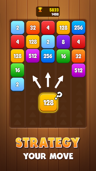 Wood Number Merge - Gameplay image of android game