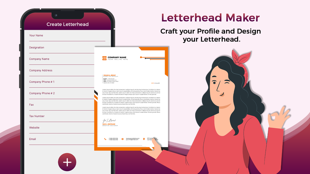 Letterhead Maker with logo PDF - عکس برنامه موبایلی اندروید