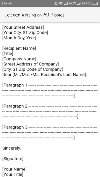 Letter Writing on All Topics - Image screenshot of android app