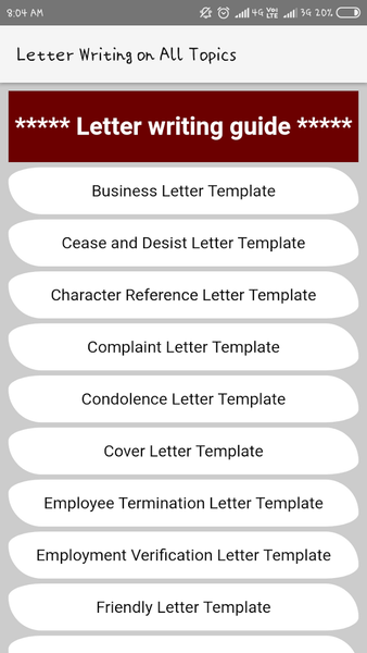 Letter Writing on All Topics - Image screenshot of android app