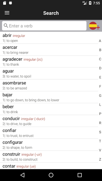 Spanish Verbs & Conjugation - Image screenshot of android app
