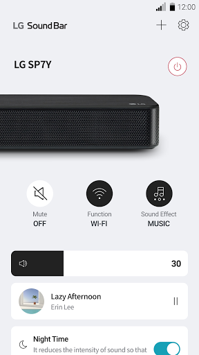 LG Soundbar - عکس برنامه موبایلی اندروید