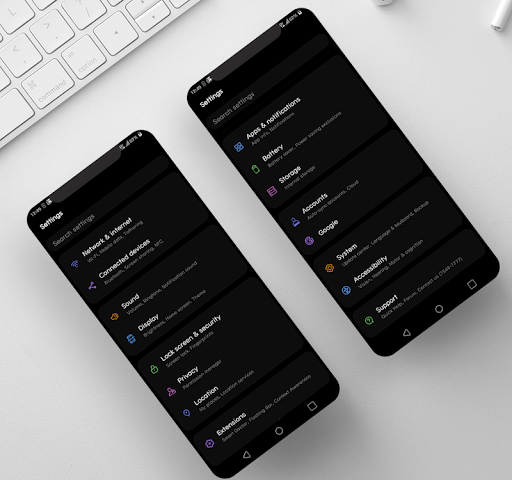 [UX9] Black Theme for LG Android 10 - عکس برنامه موبایلی اندروید