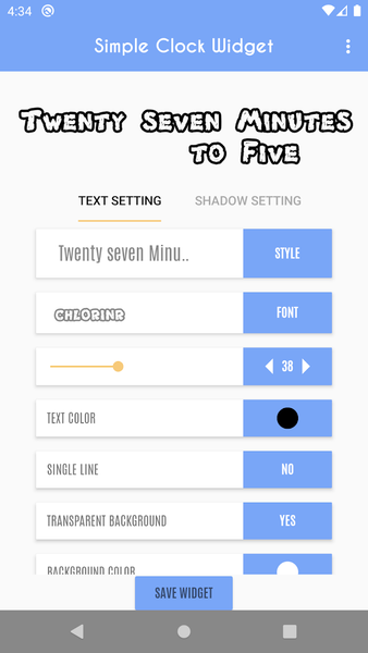 Clock Widget  - Word Clock - Image screenshot of android app