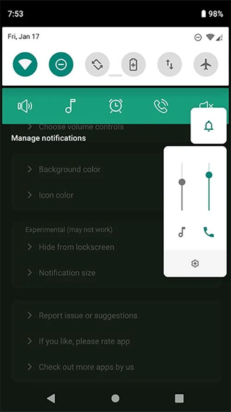Quick Volume Control - عکس برنامه موبایلی اندروید