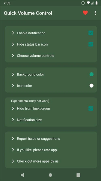 Quick Volume Control - عکس برنامه موبایلی اندروید