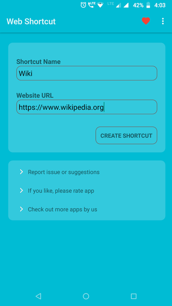 Website Shortcut -URL Shortcut - Image screenshot of android app