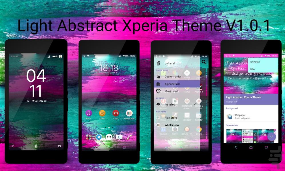 Light Abstract Xperia Theme - Image screenshot of android app
