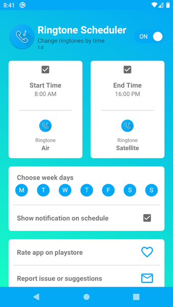 Ringtone Scheduler - Automate - عکس برنامه موبایلی اندروید