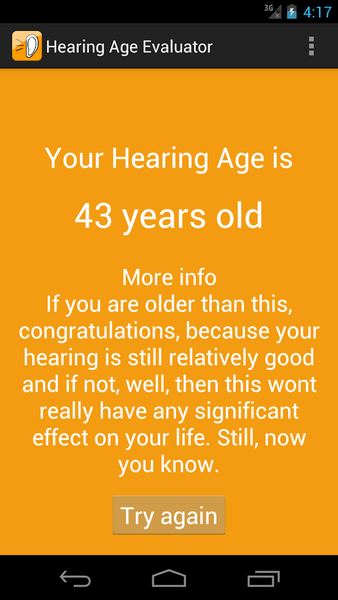 Hearing Age Evaluator - عکس برنامه موبایلی اندروید