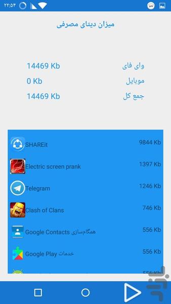 کنترل سرعت اینترنت - عکس برنامه موبایلی اندروید
