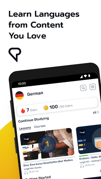 Learn German | LingQ - Image screenshot of android app