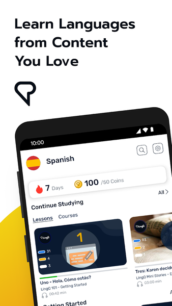 Learn Spanish | LingQ - Image screenshot of android app