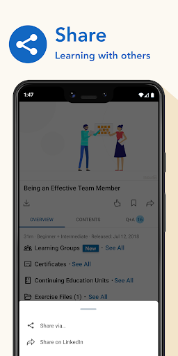 LinkedIn Learning: Online Courses to Learn Skills – دورههای آموزشی آنلاین - عکس برنامه موبایلی اندروید