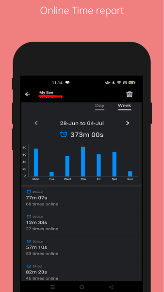 Wtracker - online time and las - Image screenshot of android app