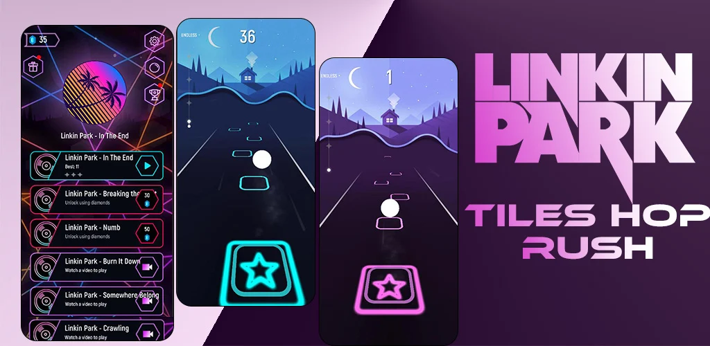 Linkin Park Tiles Rush -  Hop - Gameplay image of android game