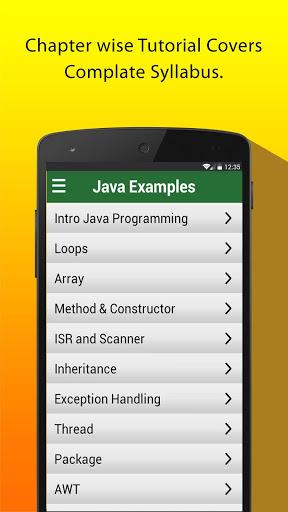 Java Examples - عکس برنامه موبایلی اندروید