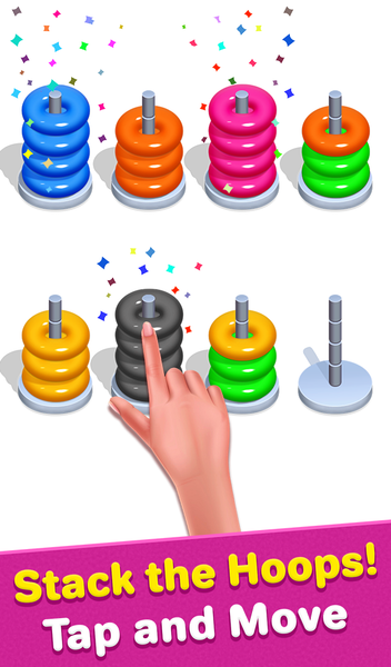 Color Hoop Sort - Hoop Stack - عکس بازی موبایلی اندروید