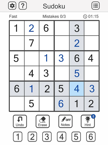 Sudoku Classic Puzzle Game - Gameplay image of android game