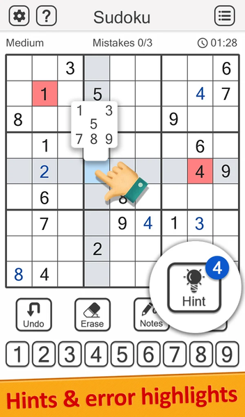 Sudoku Classic Puzzle Game - Gameplay image of android game