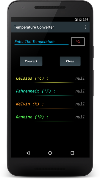 Temperature Converter - عکس برنامه موبایلی اندروید