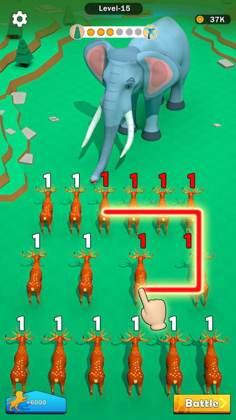 Merge Animals Fight Game - Gameplay image of android game