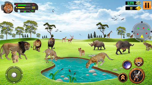 Lion Family Simulator Game 3d - Gameplay image of android game