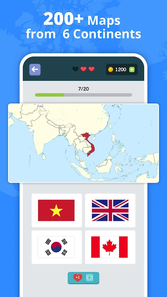 Flags of Countries: Quiz Game - Gameplay image of android game