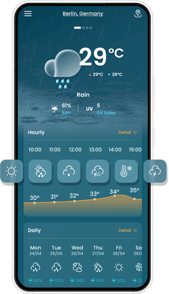 Weather forecast - عکس برنامه موبایلی اندروید
