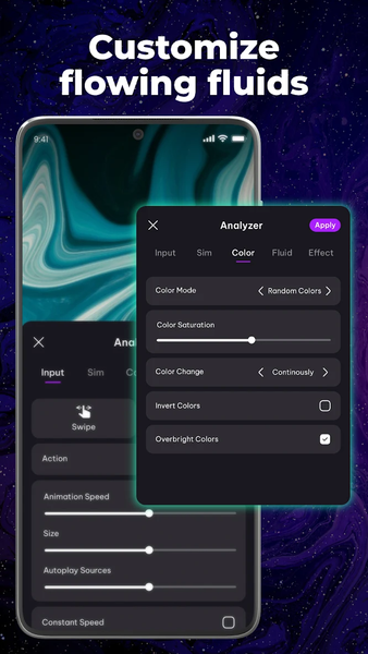۴D Wallpaper: Fluid Simulation - عکس برنامه موبایلی اندروید