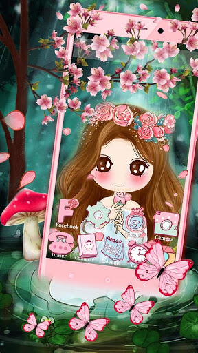 cute cartoon girl wallpaper for mobile