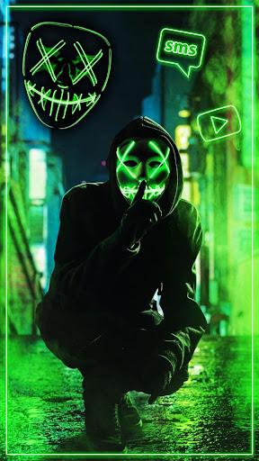 Neon, Mask, Cool, Man Theme & Live Wallpaper - Image screenshot of android app