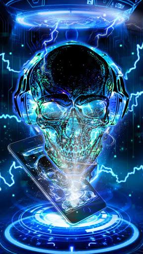 Neon Tech Skull Themes HD Wallpapers 3D icons - عکس برنامه موبایلی اندروید