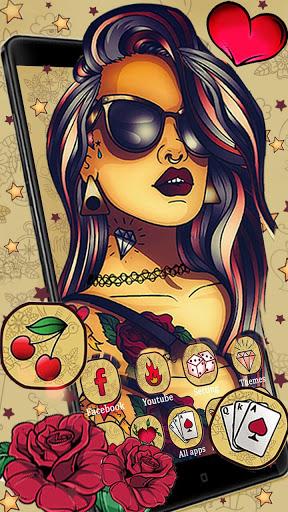 Tattoo Girl Art Themes HD Wallpapers 3D icons - Image screenshot of android app