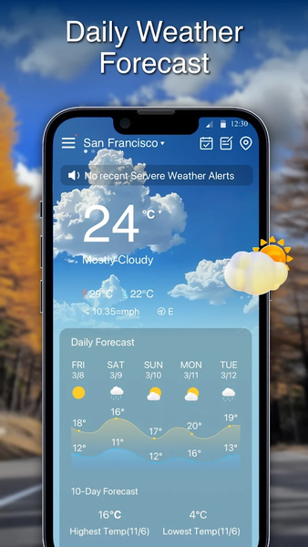 Nova Weather:Live Forecast - عکس برنامه موبایلی اندروید