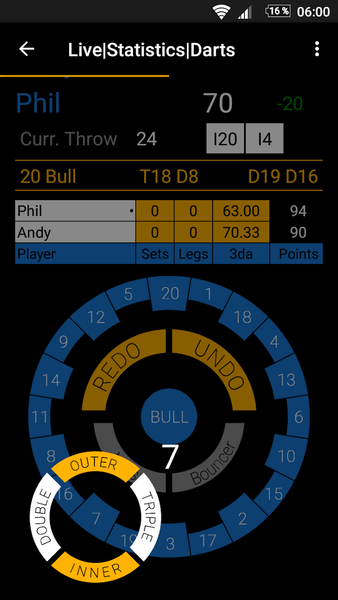 دانلود برنامه Live Statistics Darts: Scorebo اندروید | بازار