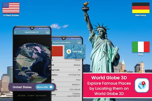 Live earth map- ۳D world map - عکس برنامه موبایلی اندروید
